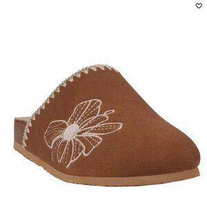 Women's Jamie Embroidered Slide Footbed Clogs Cognac